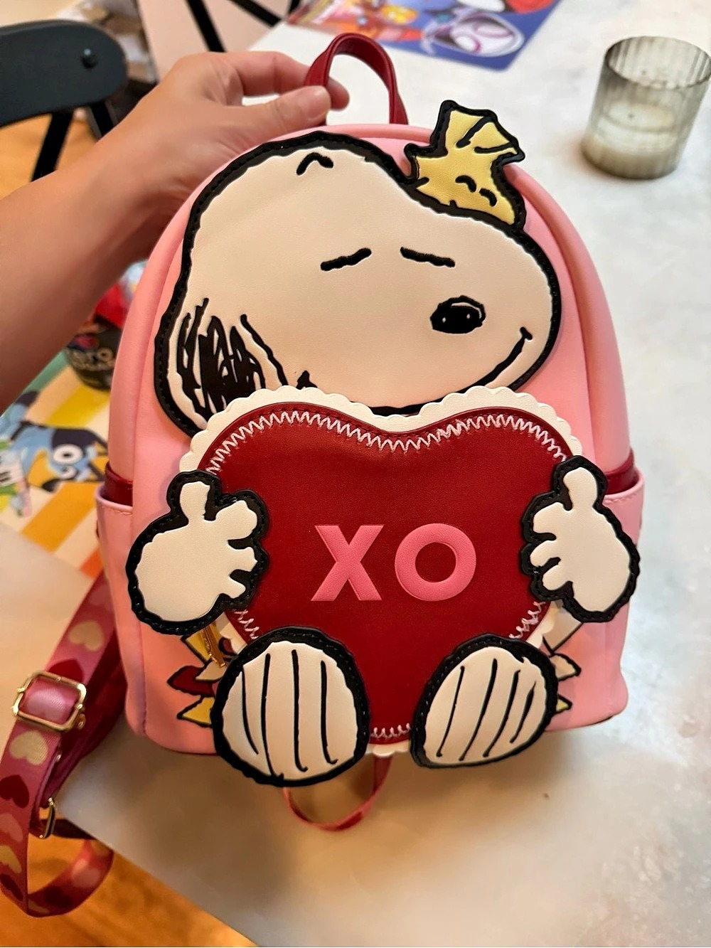 Loungefly Peanuts Snoopy XO Backpack Pink & Red Backpack NWT